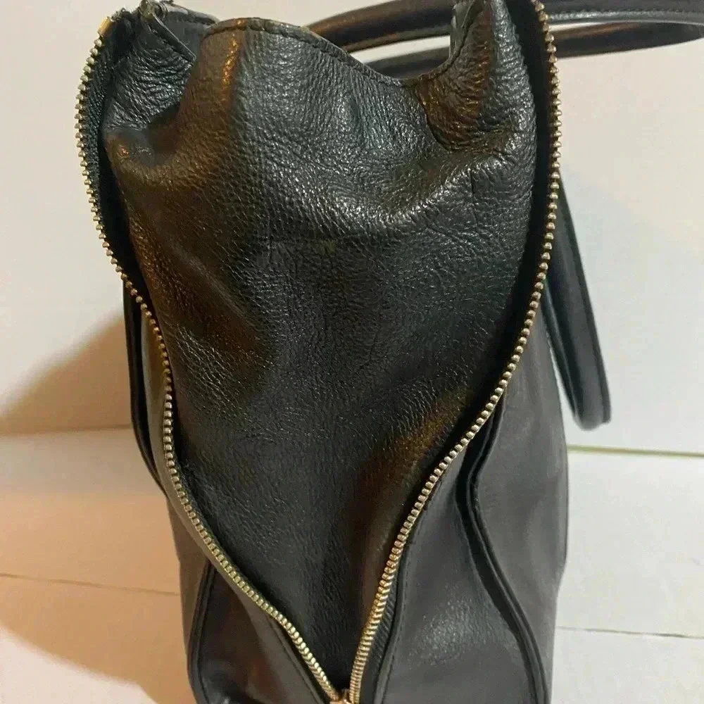 Rebecca Minkoff black leather satchel handbag
